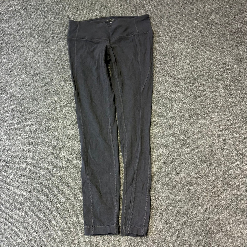Athleta Leggings Womens Size M Charcoal Gray Slim Fit Athletic Activewear Yoga